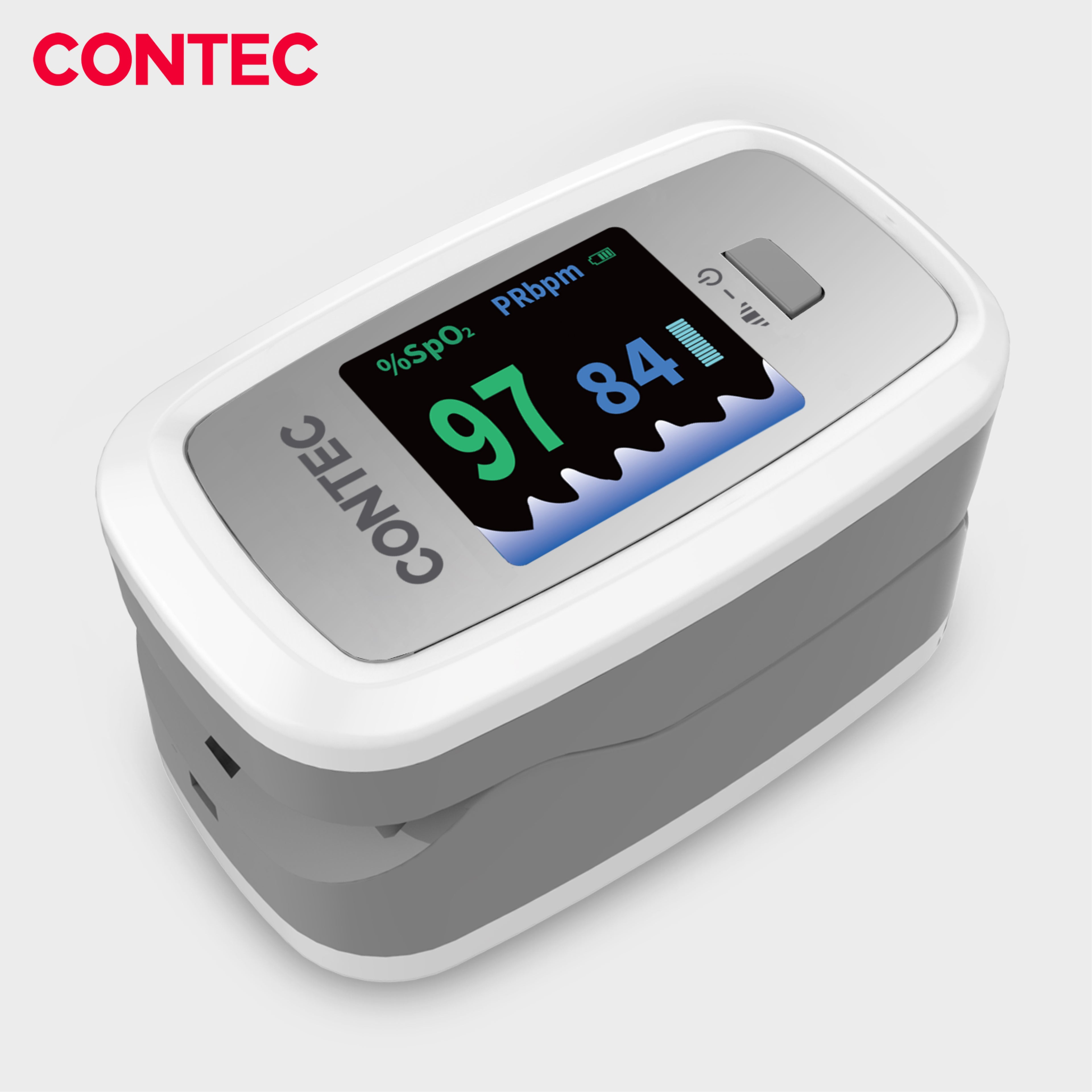 CMS50D1-Pro Fingertip Pulse Oximeter – SpO₂, Pulse Rate & PI Monitor with Waveform Display.