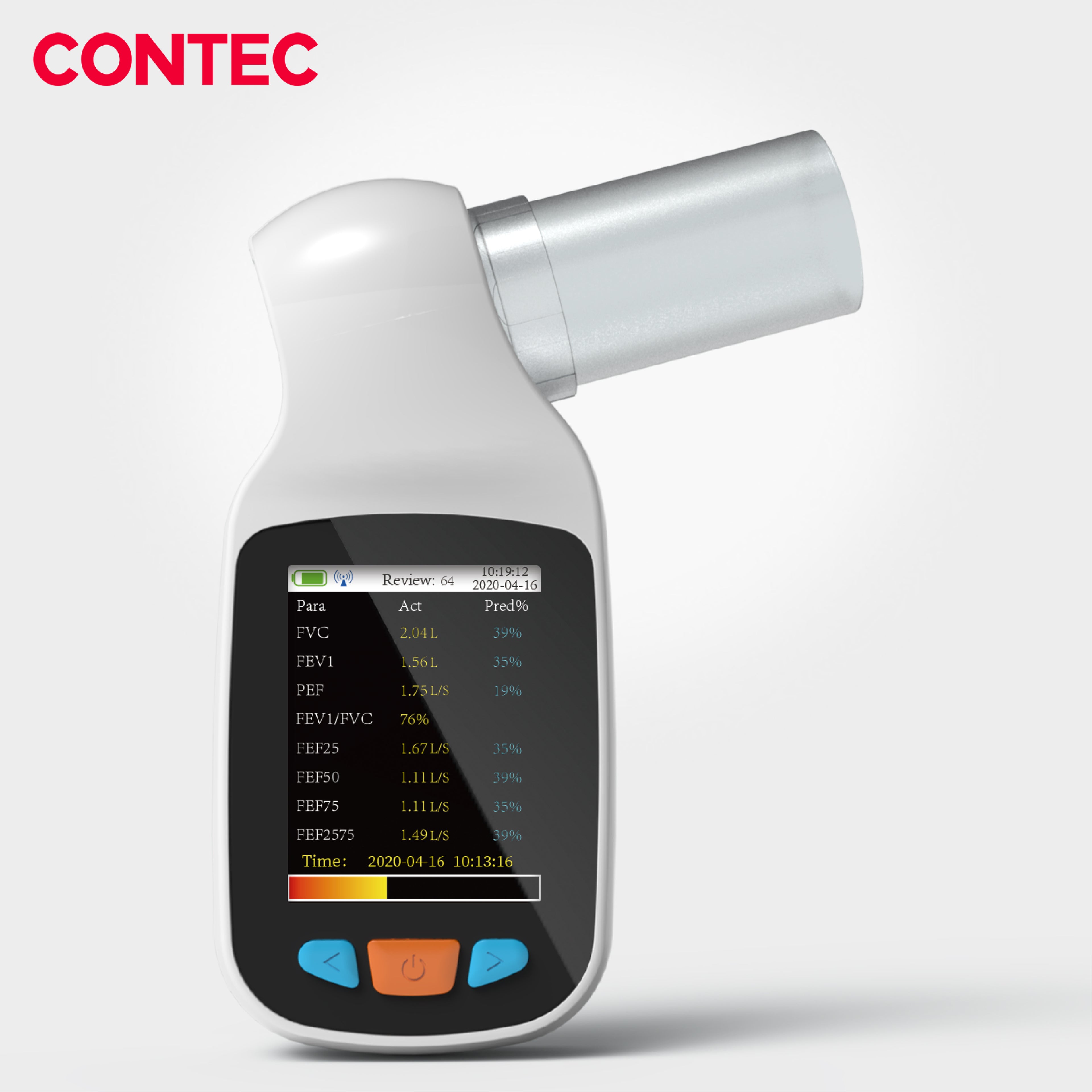 Portable Digital Spirometer – Handheld Lung Function & FVC Test Device.