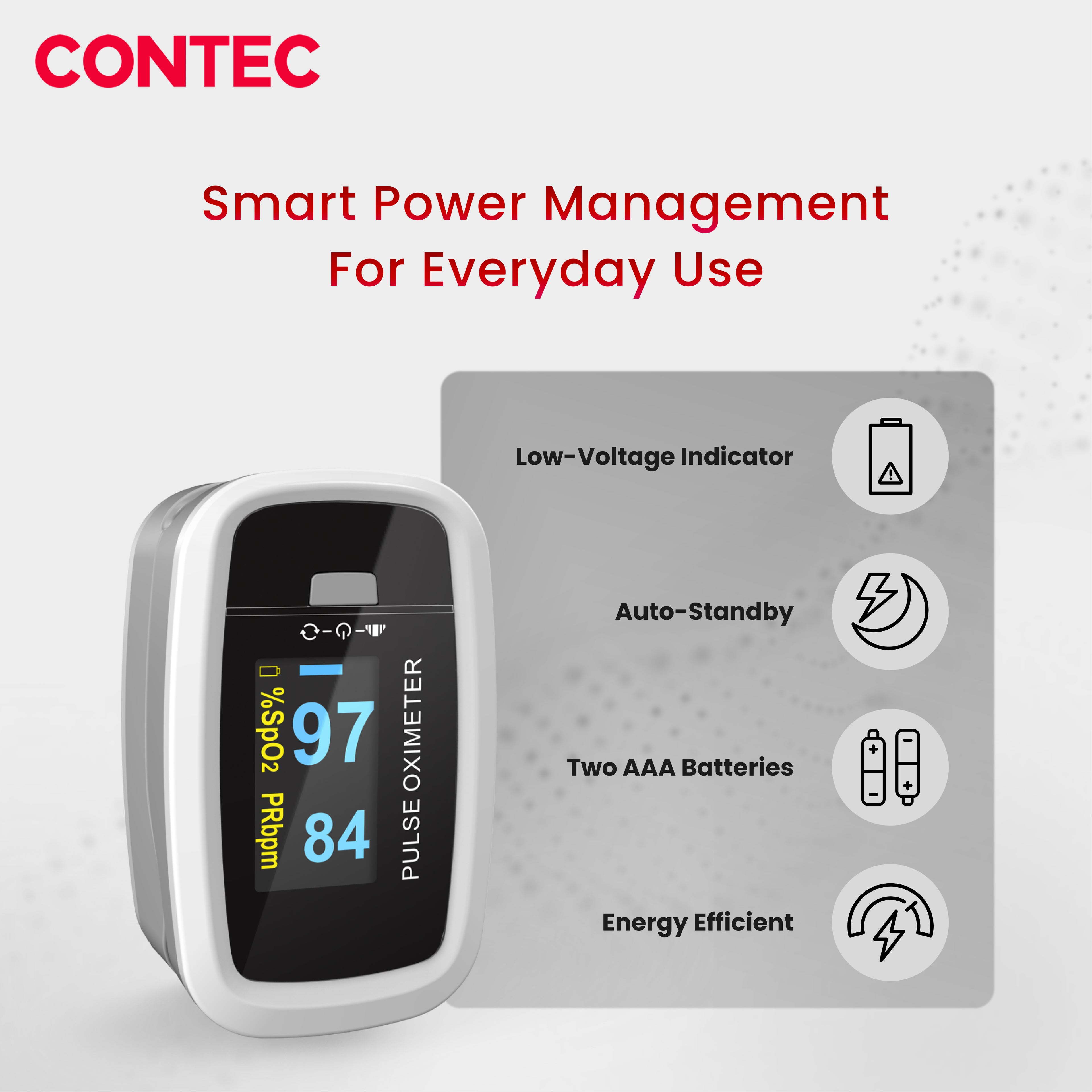 CMS50D1 Fingertip Pulse Oximeter – SpO₂ & Pulse Rate Monitor with Pulse Waveform Display.