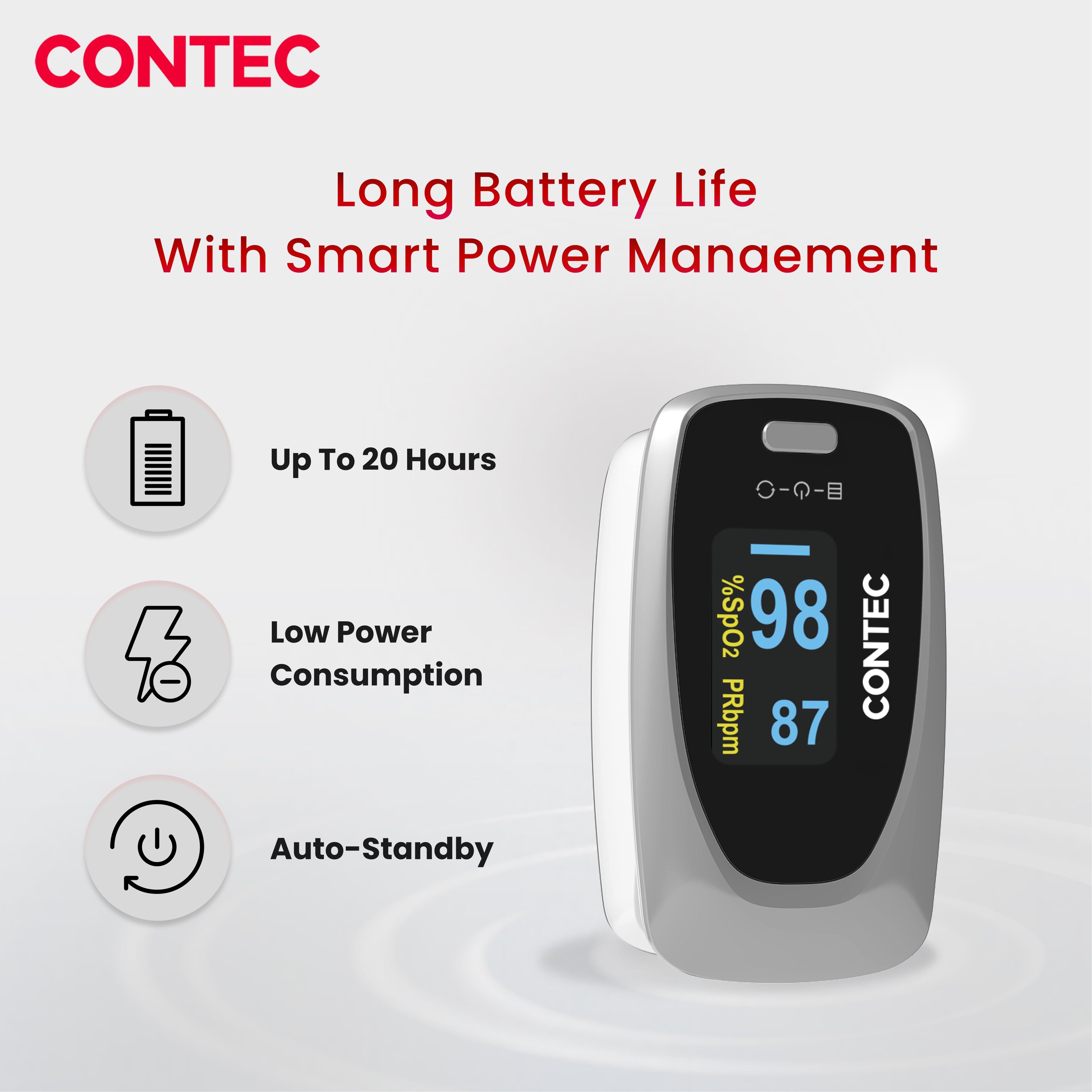 CMS50D2 Fingertip Pulse Oximeter – SpO₂, Pulse Rate & Perfusion Index Monitor.