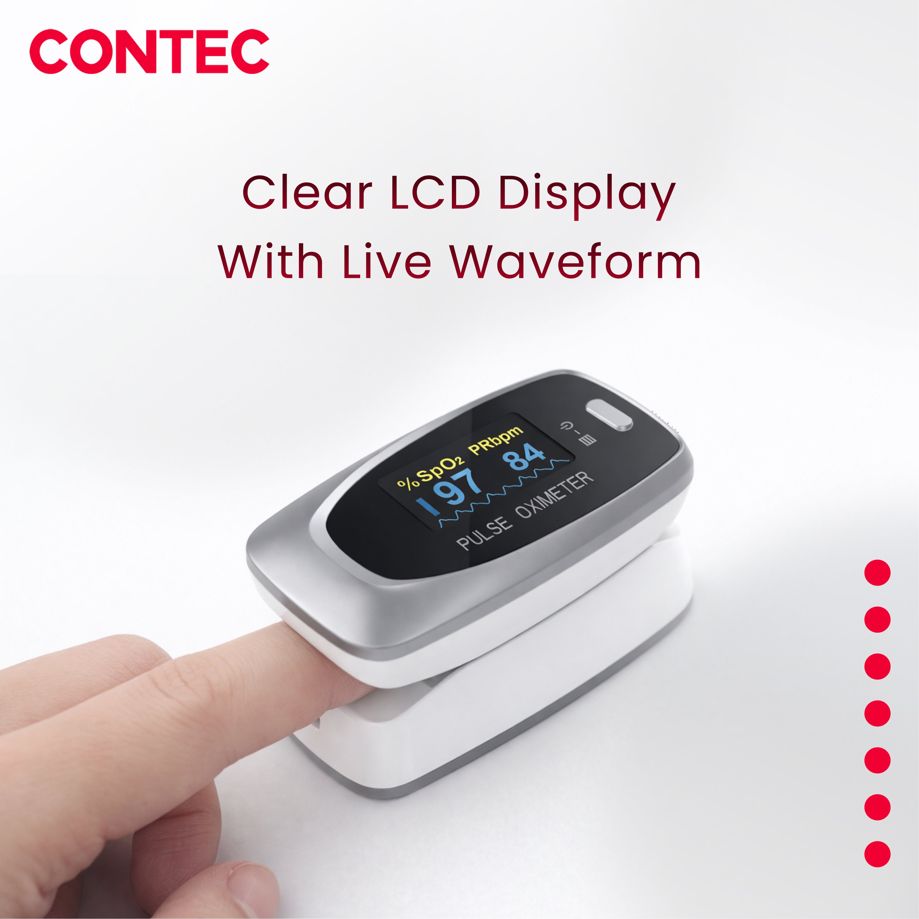 CMS50D2 Fingertip Pulse Oximeter – SpO₂, Pulse Rate & Perfusion Index Monitor.