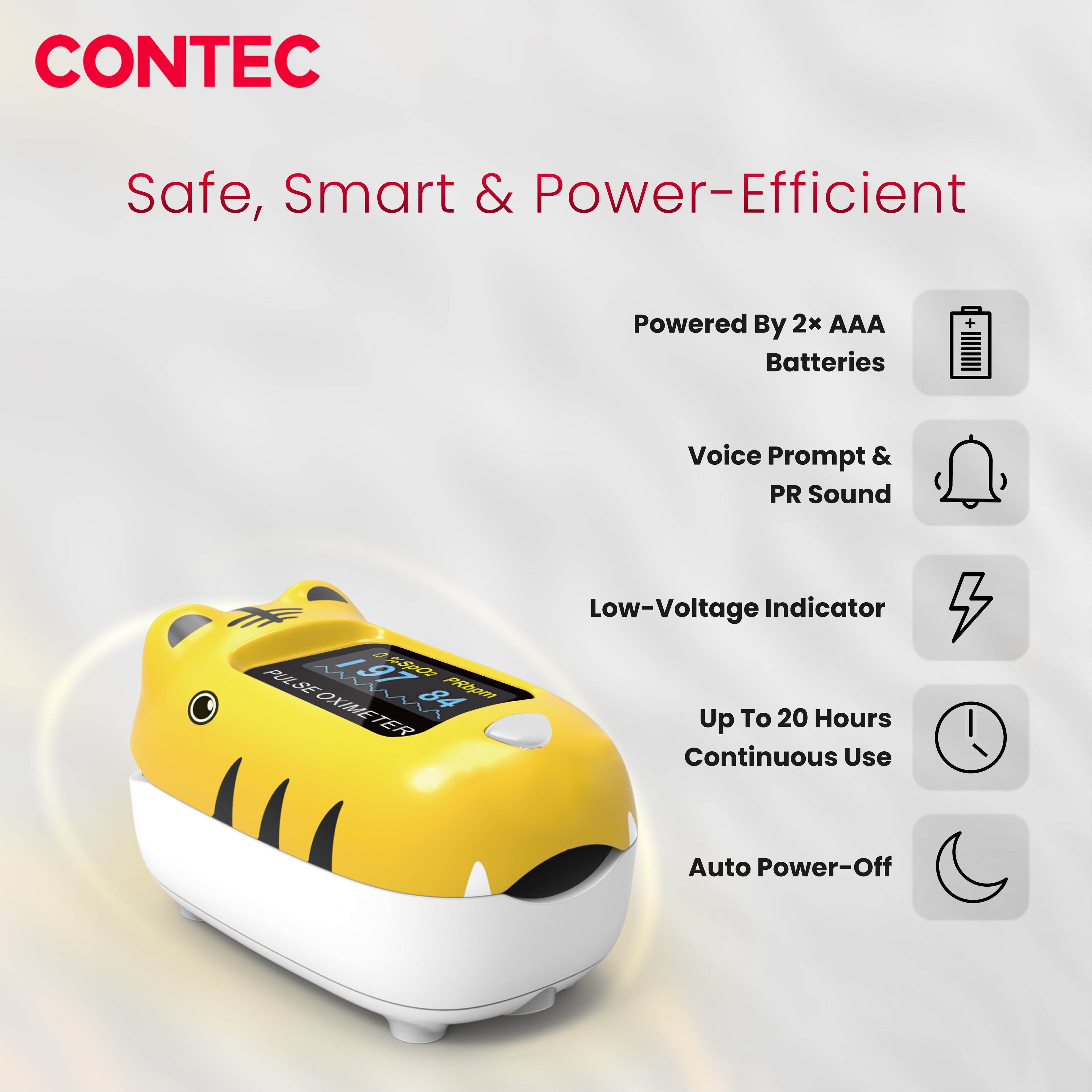 CMS50Q1 Pediatric Pulse Oximeter – Fingertip Oxygen & Heart Rate Monitor.