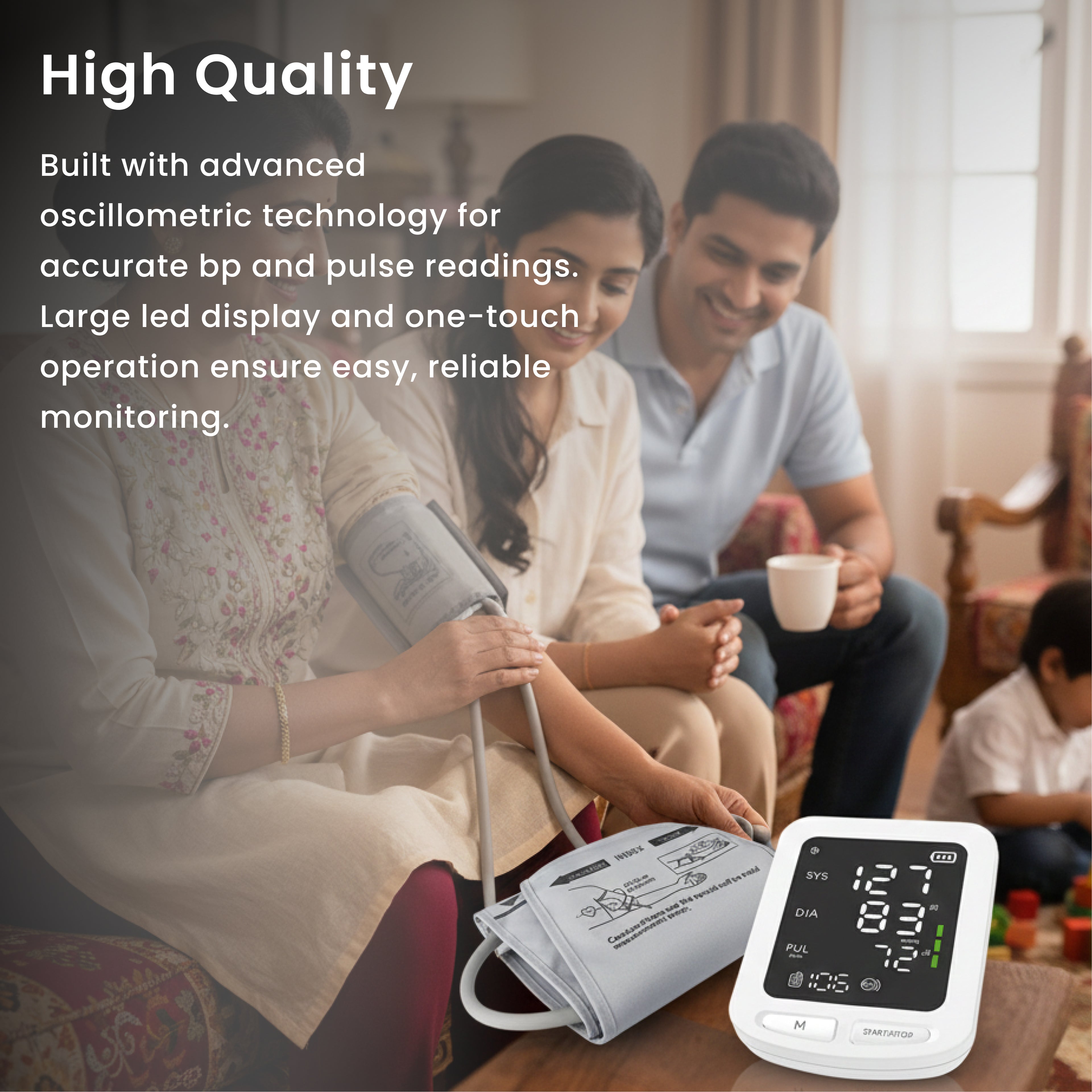 Electronic Sphygmomanometer (LED)– One-Touch Digital BP & Pulse Monitor -CONTEC08E