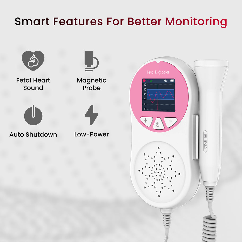 CONTEC10A Pocket Fetal Doppler – Portable Fetal Heart Rate Monitor.