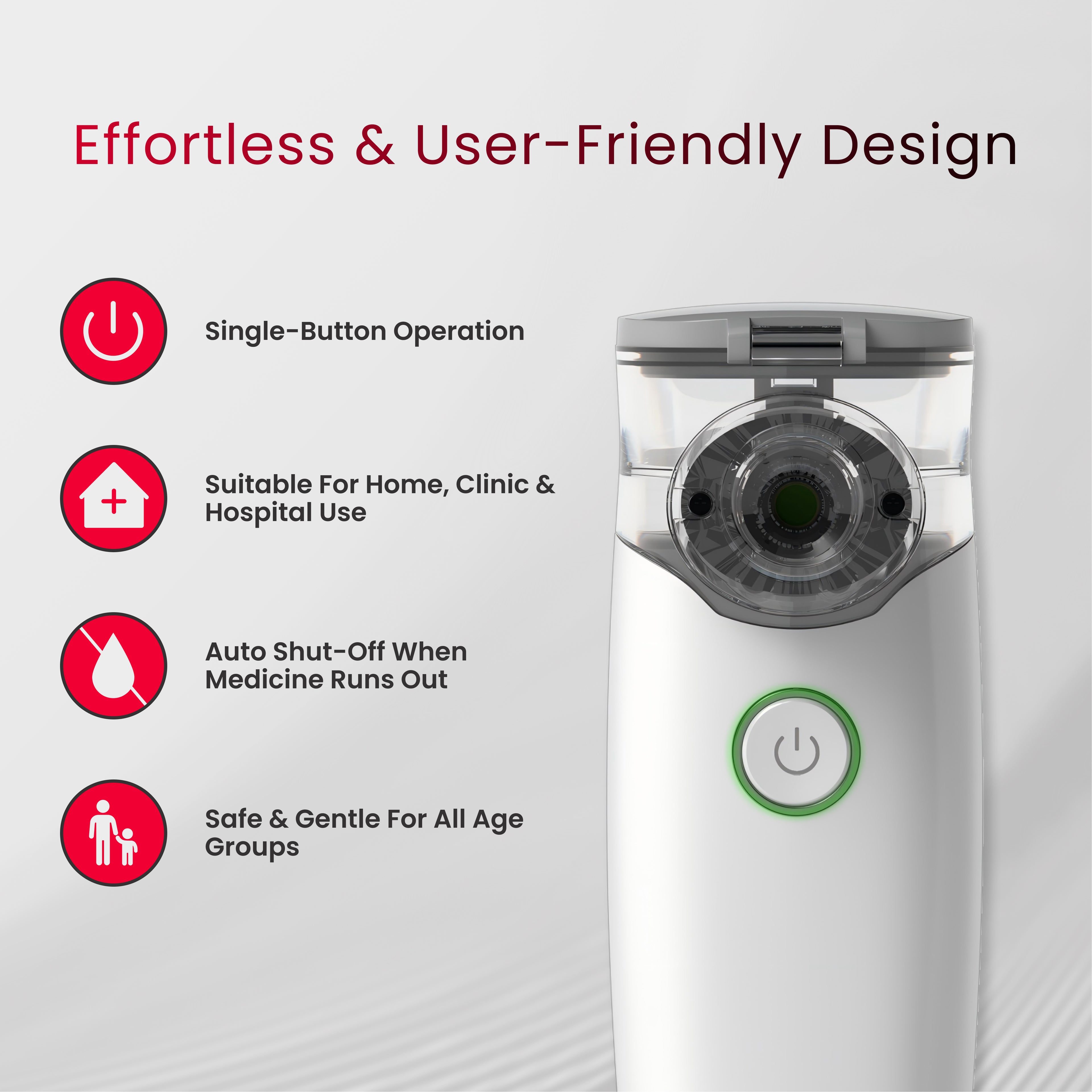 NE-M01 Mesh Nebulizer – Portable Ultrasonic Inhalation therapy device.