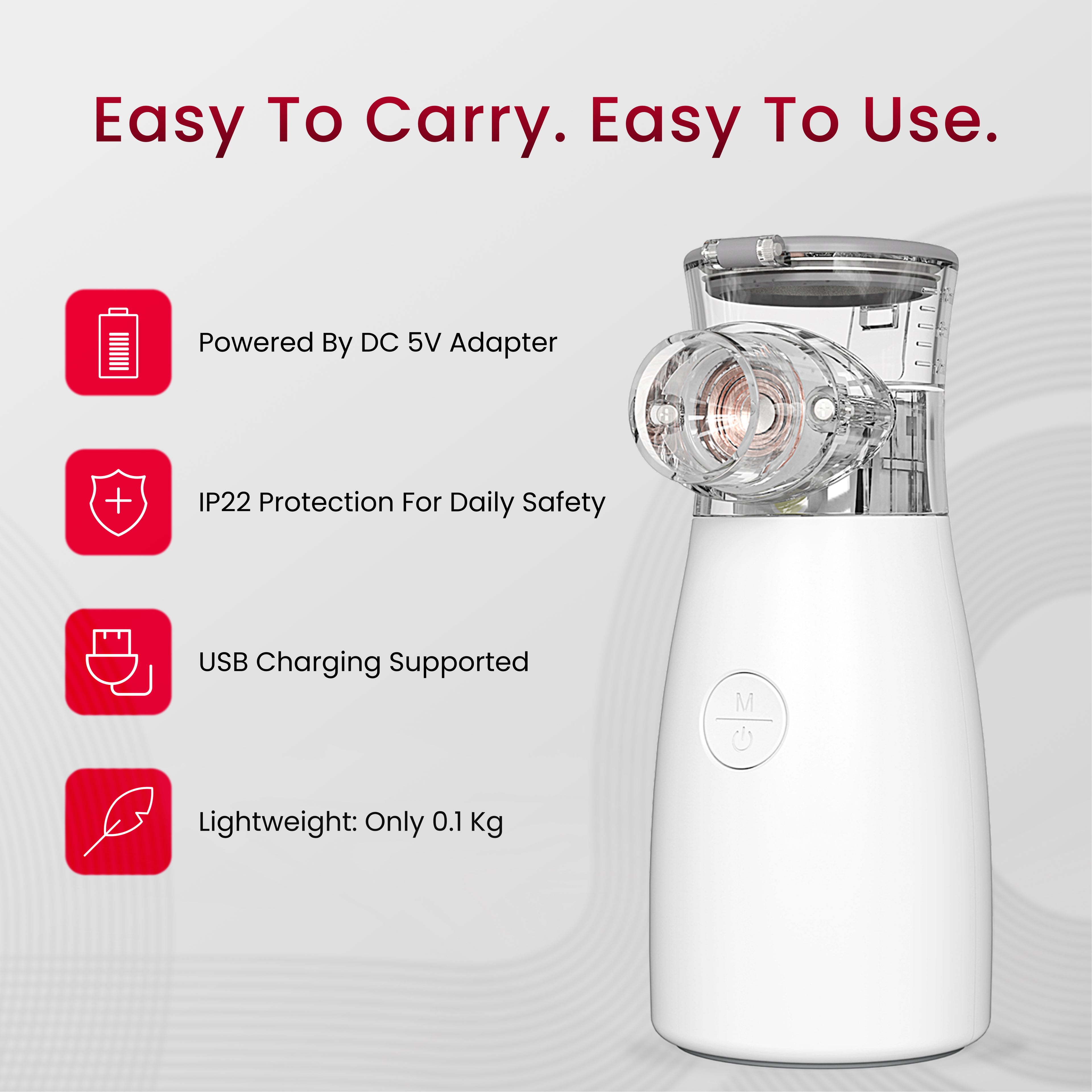 NE-M03 Mesh Nebulizer – Portable Ultrasonic Inhalation therapy device.