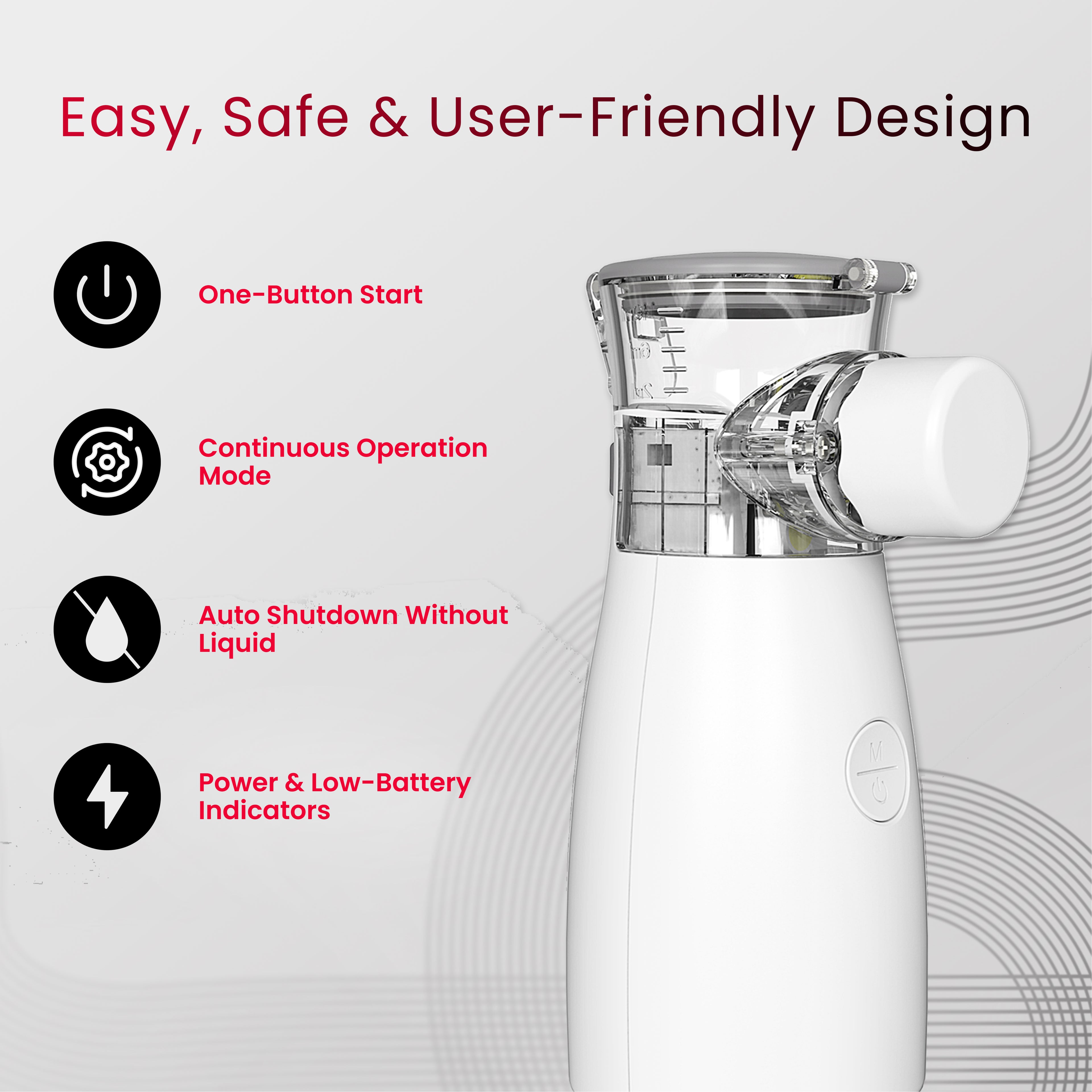 NE-M03 Mesh Nebulizer – Portable Ultrasonic Inhalation therapy device.